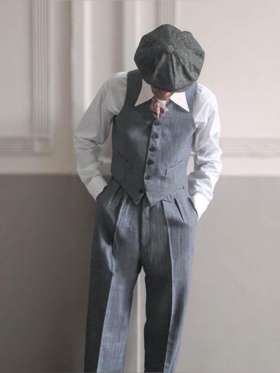 On the sunny side Other - On The Sunny Side Gray Pinstripe Wool High Rise Pleated Trouser Pants Sz 40